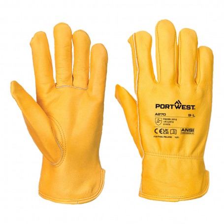 Portwest A270 | Gant Driver Classique en Cuir Pleine Fleur