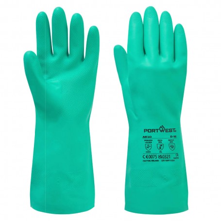 Portwest A810 | Gant Chimique en Nitrile Vert 32cm