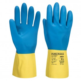 Portwest A801 | Gant Chimique Fin en Latex Double Enduction 30cm
