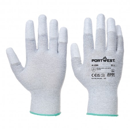 Portwest A198 | Gant Antistatique avec Doigts Enduits de Polyuréthane